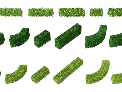 Various Shaped Garden Bushes For Landscape Decoration And Design Use 3d model