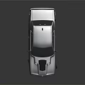 Gray Two Door Muscle Car With Sleek Design Hood Scoop And Reflective Surface