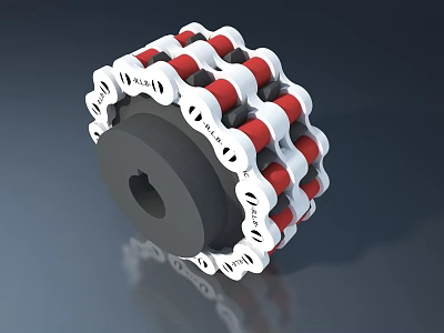 Durable Swing Door Drive Mechanism With Metal Chain And Gear Components 3d model