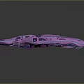 Futuristic Purple Spaceship Vehicle With Sleek Metallic Design And Glowing Accents