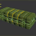 Green Military Style Storage Crate With Yellow Straps And Rustic Finish
