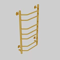 Stylish Gold Brass Bathroom Towel Rack With Wall Mounted Multiple Bars