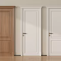 Wooden And White Hinged Doors For Modern Interior Design Options 3d model
