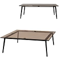 Sleek Modern Coffee Table With Transparent Glass Top And Black Metal Legs