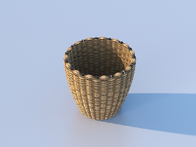 Storage Basket Rattan Basket 3d model