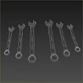 Black Combination Wrenches Tool Set With Various Sizes For Mechanical Use