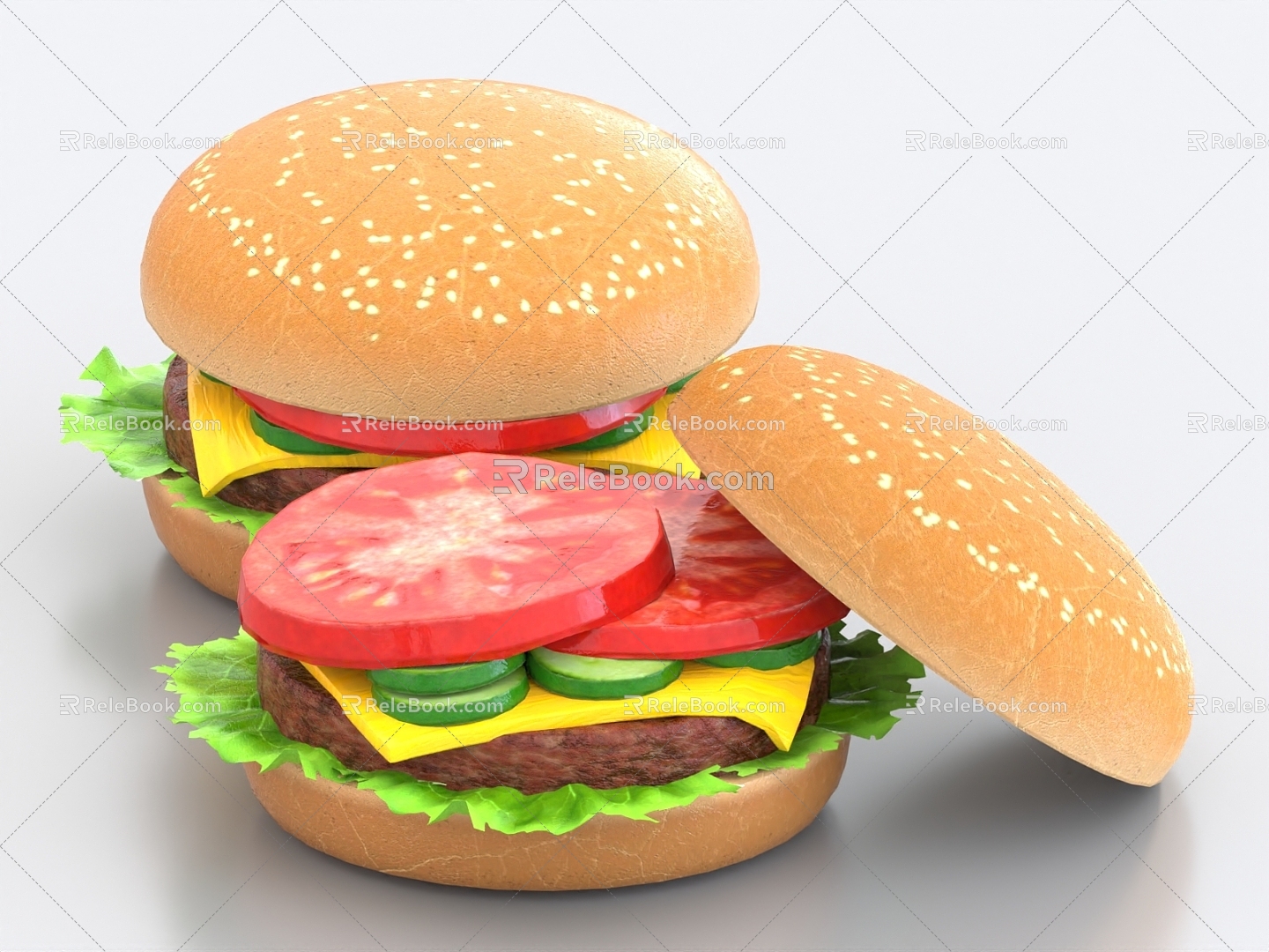 Beef Burger Fast Food 3d model