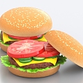 Beef Burger Fast Food 3d model