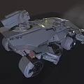 Heavy Duty Armored Utility Vehicles With Gray And Sand Exteriors And Top Mounted Gear