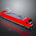 Red Electric Train with Pantograph on Top Modern Sleek Streamlined Body 3d model