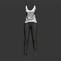 Stylish White Tank Top With Dark Skinny Pants Casual Fashion Outfit Look