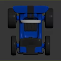 Blue Electric Toy Car for Kids with Black Seats and Rear Spoiler