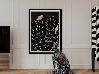 modern figure painting abstract figure decorative painting 3d model