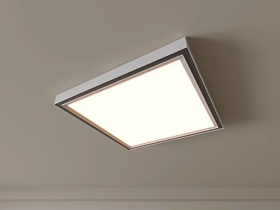 Modern Square LED Flush Mount Ceiling Light With Sleek Metal Frame And Bright White Illumination 3d model