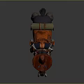 Steampunk Cowboy Decorative Horse With Red Saddle Hat And Tusk Ornaments