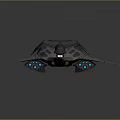 Futuristic Sci Fi Spaceship With Sleek Aerodynamic Design And Red Accents