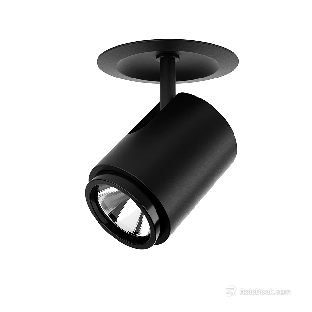 Modern Black Ceiling Downlight Spotlight With Adjustable Angle Lighting Fixture 3d model 