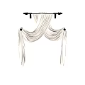 Elegant Light Colored Sheer Curtains With Decorative Rod And Metal Hardware