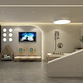 Modern SPA Sauna Interior With Reception Area Massage Beds Wooden Elements And Soft Lighting