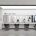 Modern Minimalist Bright Hair Salon Interior Design With Comfortable Styling Chairs And Large Wall Mirrors