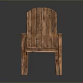 Handcrafted Rustic Wooden Stool With Armrests And Natural Wood Grain Design