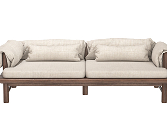 Nordic Double Sofa Rohan Bed 3d model