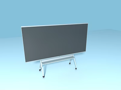 Conference Room Large Display Screen On White Rolling Stand For Presentations 3d model