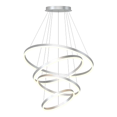 Modern Circular Ring Chandelier With Sleek Metallic Finish And Illuminated Design For Contemporary Interior 3d model
