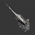 Realistic Horned Dinosaur Model With Scaled Skin And Rock Base
