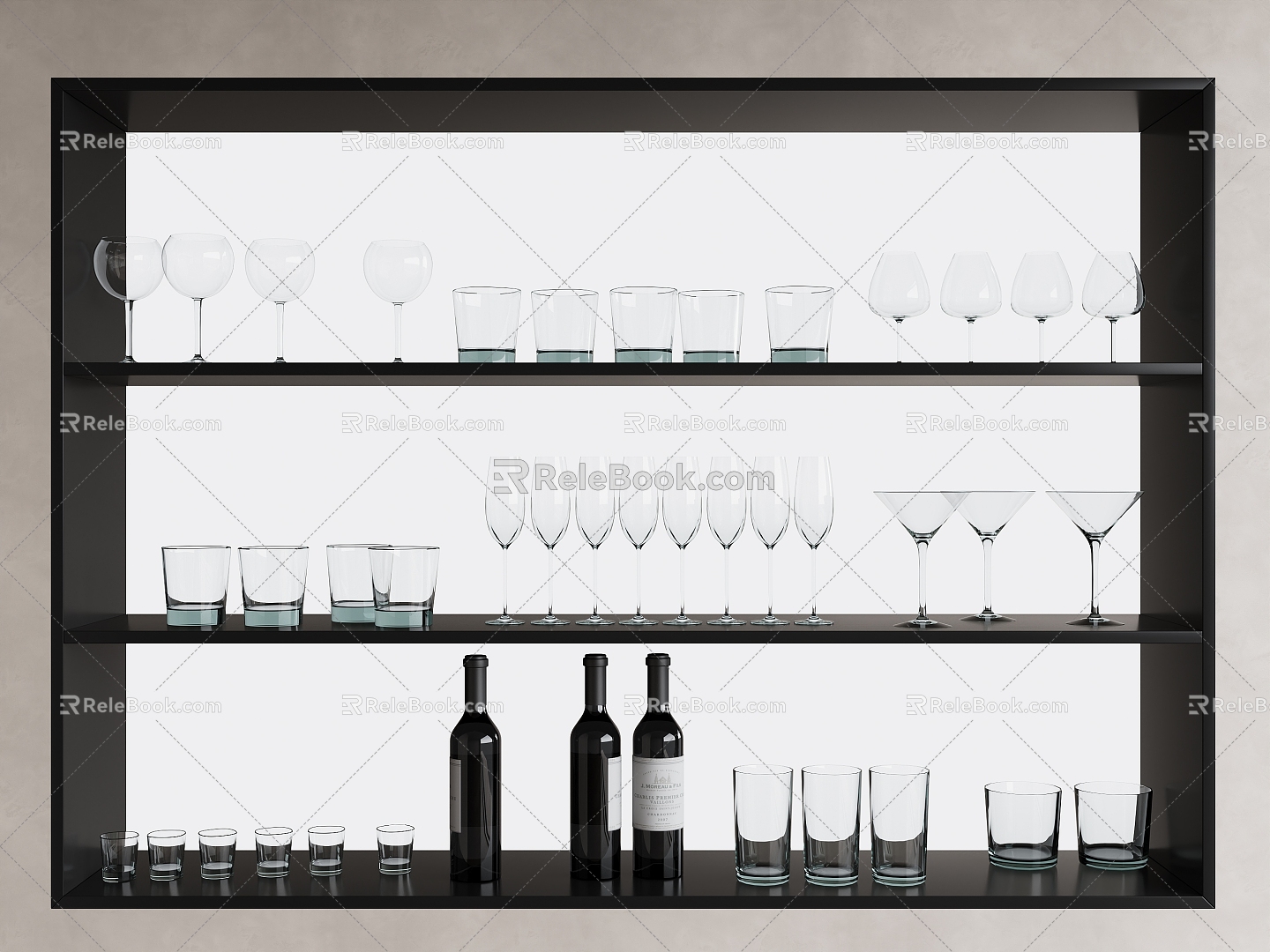 Modern Wine Cabinet Wine Decoration Combination Wine Wine Wine Glass Wine Glass Wine Cabinet Decoration 3d model