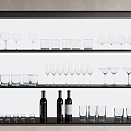 Modern Wine Cabinet Wine Decoration Combination Wine Wine Wine Glass Wine Glass Wine Cabinet Decoration 3d model