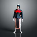 Traditional Ethnic Clothing Set With Red Black Top Striped Skirt And Hat