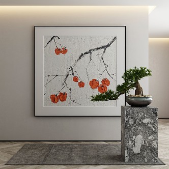 New Chinese Plant Painting Decorative Painting 3d model