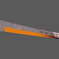 Long Blade Weapon Features Gray Orange Accents And Modern Handle Design 3d model