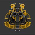 Golden And Black Mechanical Device With Complex Structure And Metal Components
