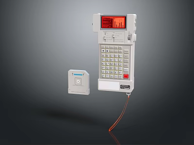 Modern Commercial POS Equipment With Digital Display Keypad And Card Reader Function 3d model
