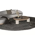 Modern sofa coffee table combination 3d model