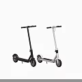 Two Modern Electric Scooters in Black and White Sleek Design