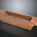 Rustic Handcrafted Wooden Container With Textured Surface And Rectangular Shape