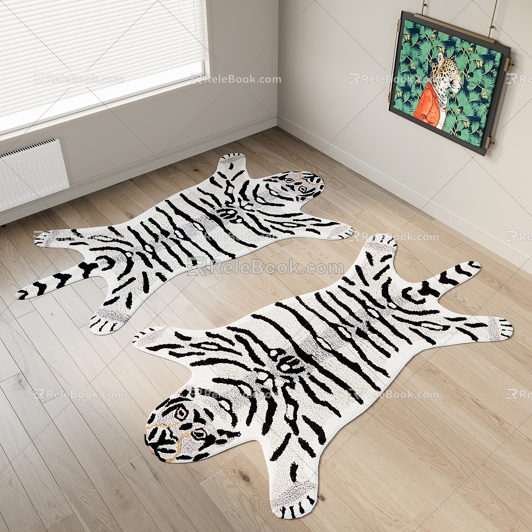 Tiger Skin Carpet Children's Carpet Animal Carpet 3d model