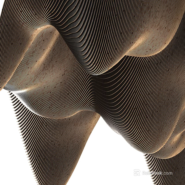 Artistic Modern Ceiling With Curved Lines Design 3d model 