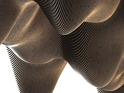 Artistic Modern Ceiling With Curved Lines Design 3d model