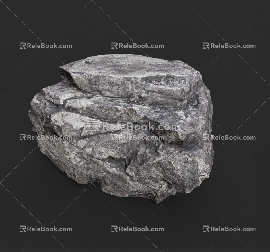 Rock Stone Block Granite Natural Landscape 3d model