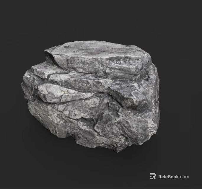 Natural Stone And Wood Crafted Decorative Piece With Rustic Texture 3d model 