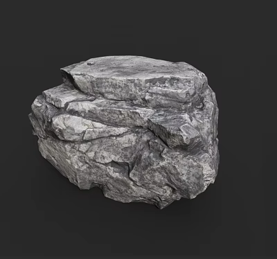 Natural Stone And Wood Crafted Decorative Piece With Rustic Texture 3d model