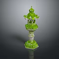 Moss Covered Multi Tiered Decorative Tower With Domed Top And Openwork Design