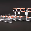 Highway Traffic Control Facilities With Toll Booths Automatic Barriers And Signal Lights