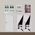 Fire Safety Equipment With Control Panels Emergency Cabinets And Indicator Lights 3d model