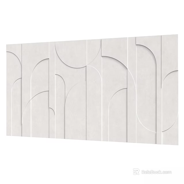 Modern Minimalist White Wall Decor Featuring Irregular Curved And Arched Designs 3d model