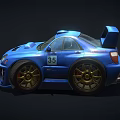 Kids Blue Toy Race Car With Number 35 And Gold Wheels